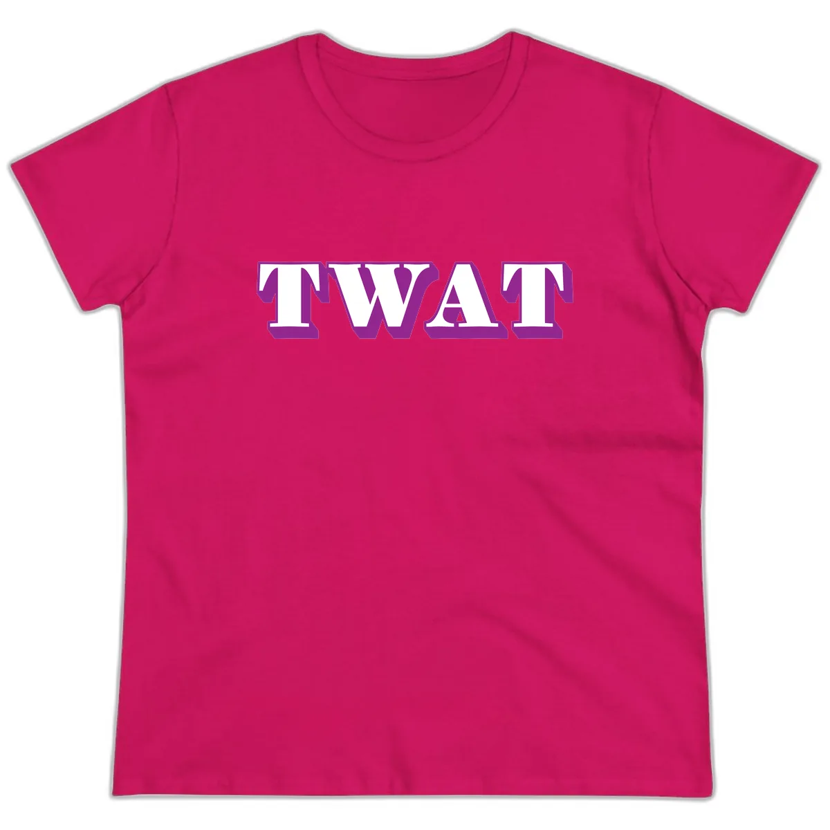 TWAT Bold Purple Typography Ladies Tee in Heliconia