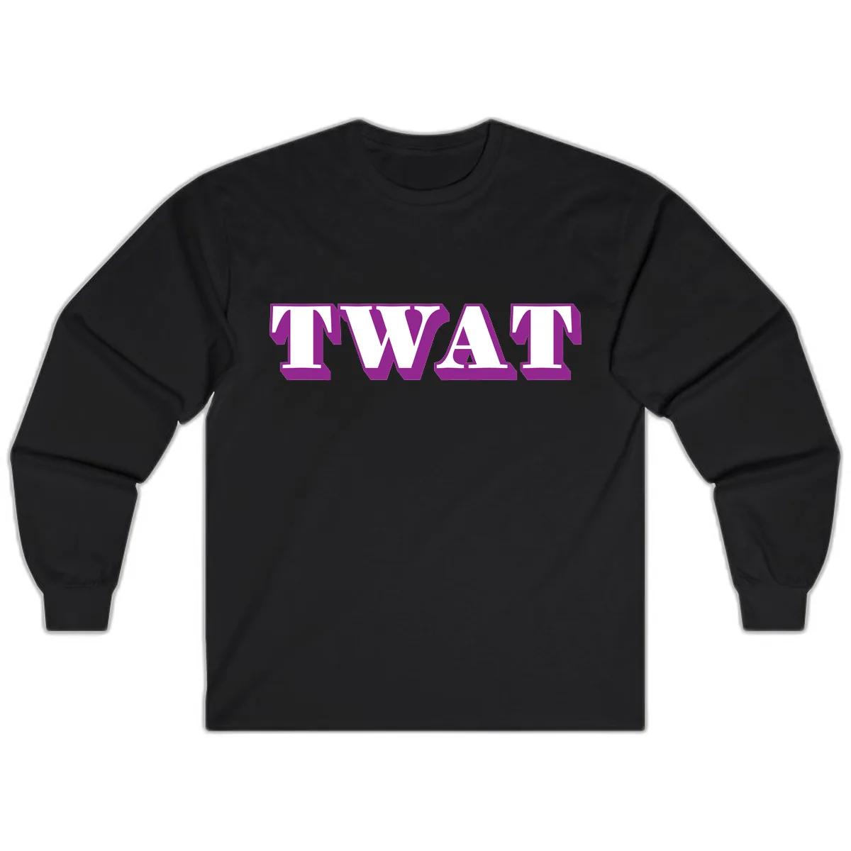 TWAT Bold Purple Typography Long Sleeve in Black