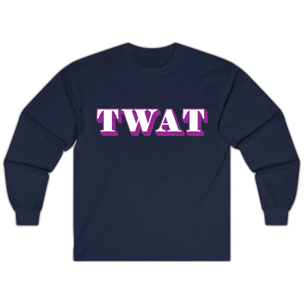 TWAT Bold Purple Typography Long Sleeve in Navy