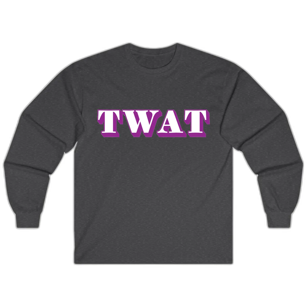TWAT Bold Purple Typography Long Sleeve in Dark Heather