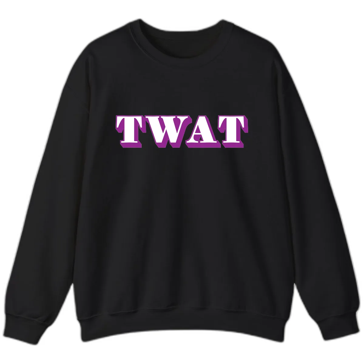TWAT Bold Purple Typography Sweatshirt in Black