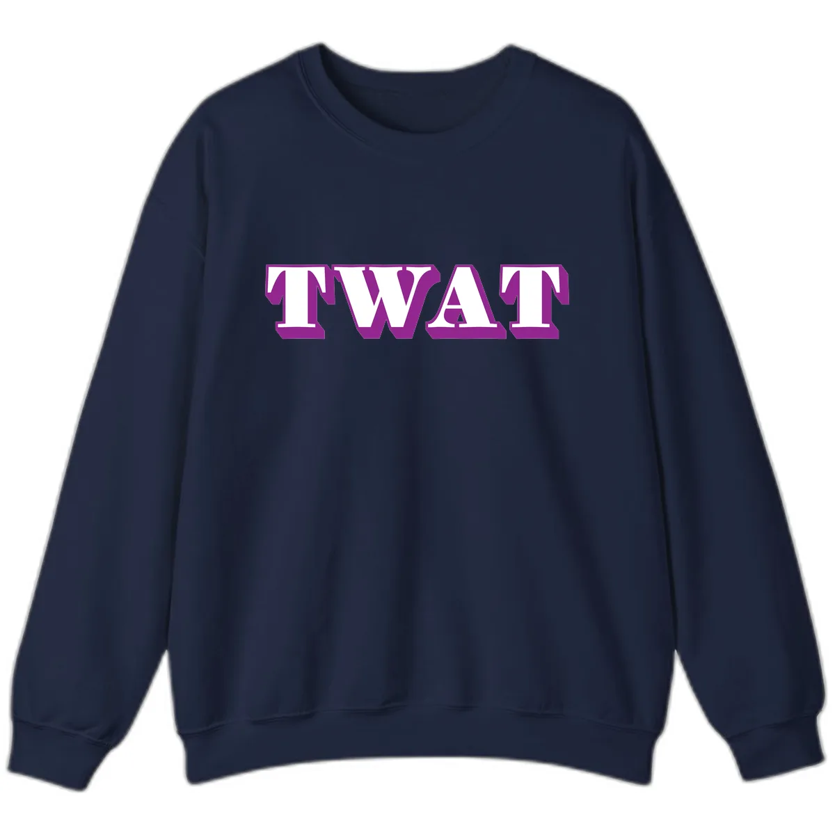 TWAT Bold Purple Typography Sweatshirt in Navy