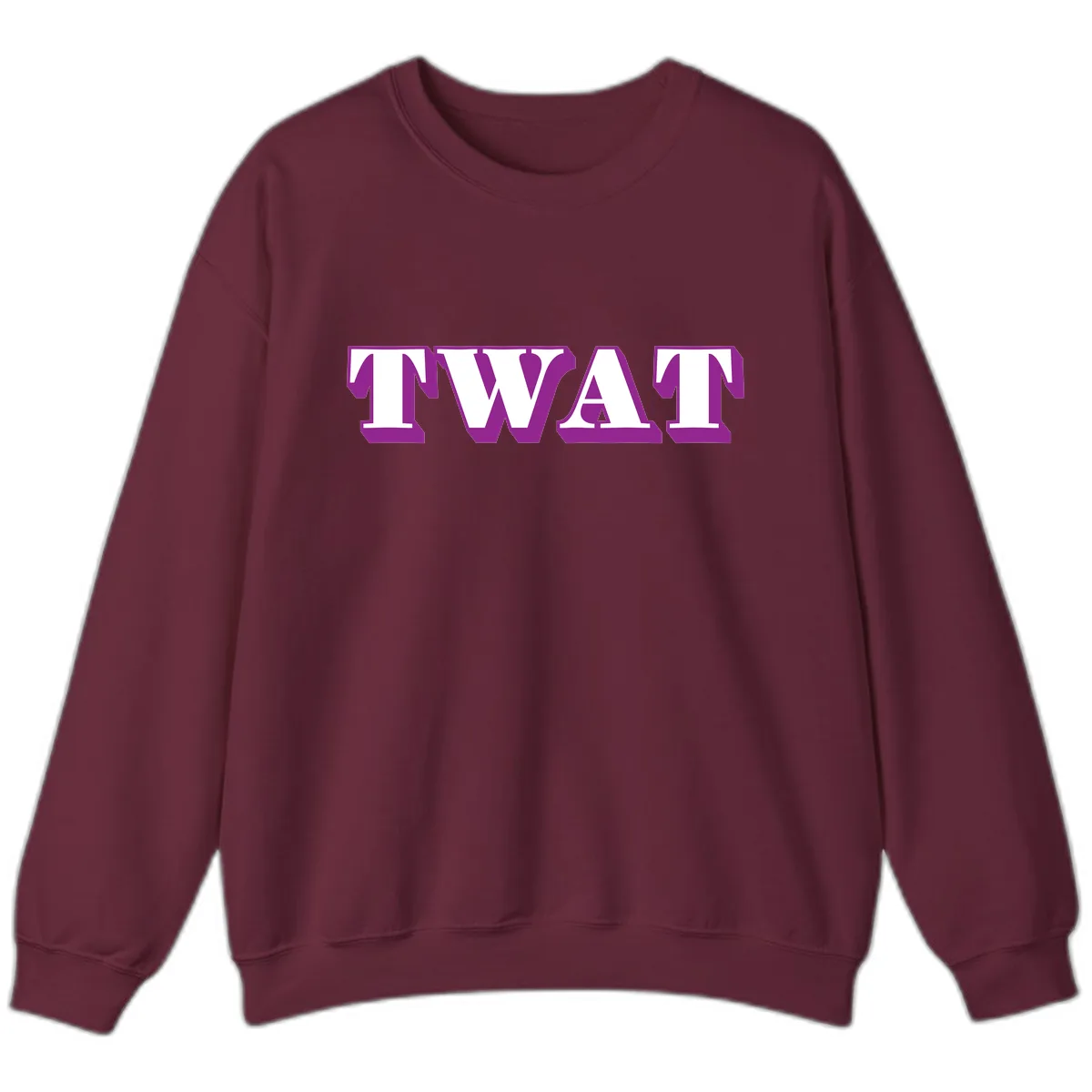TWAT Bold Purple Typography Sweatshirt in Maroon