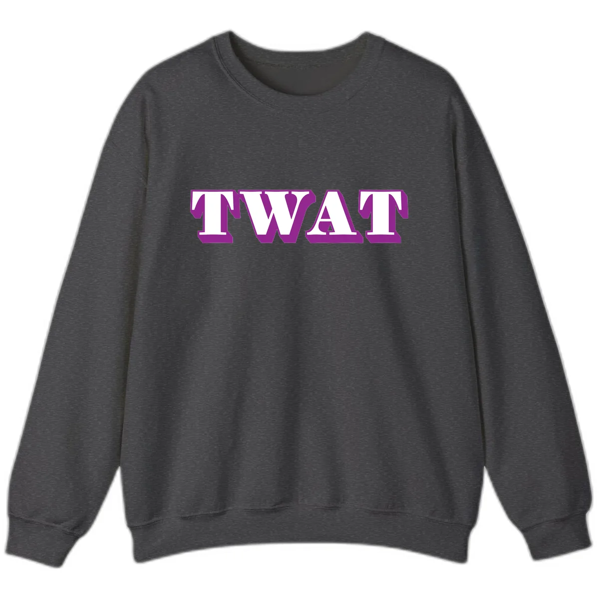 TWAT Bold Purple Typography Sweatshirt in Dark Heather