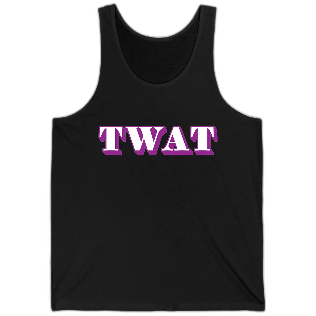 TWAT Bold Purple Typography Tank in Black