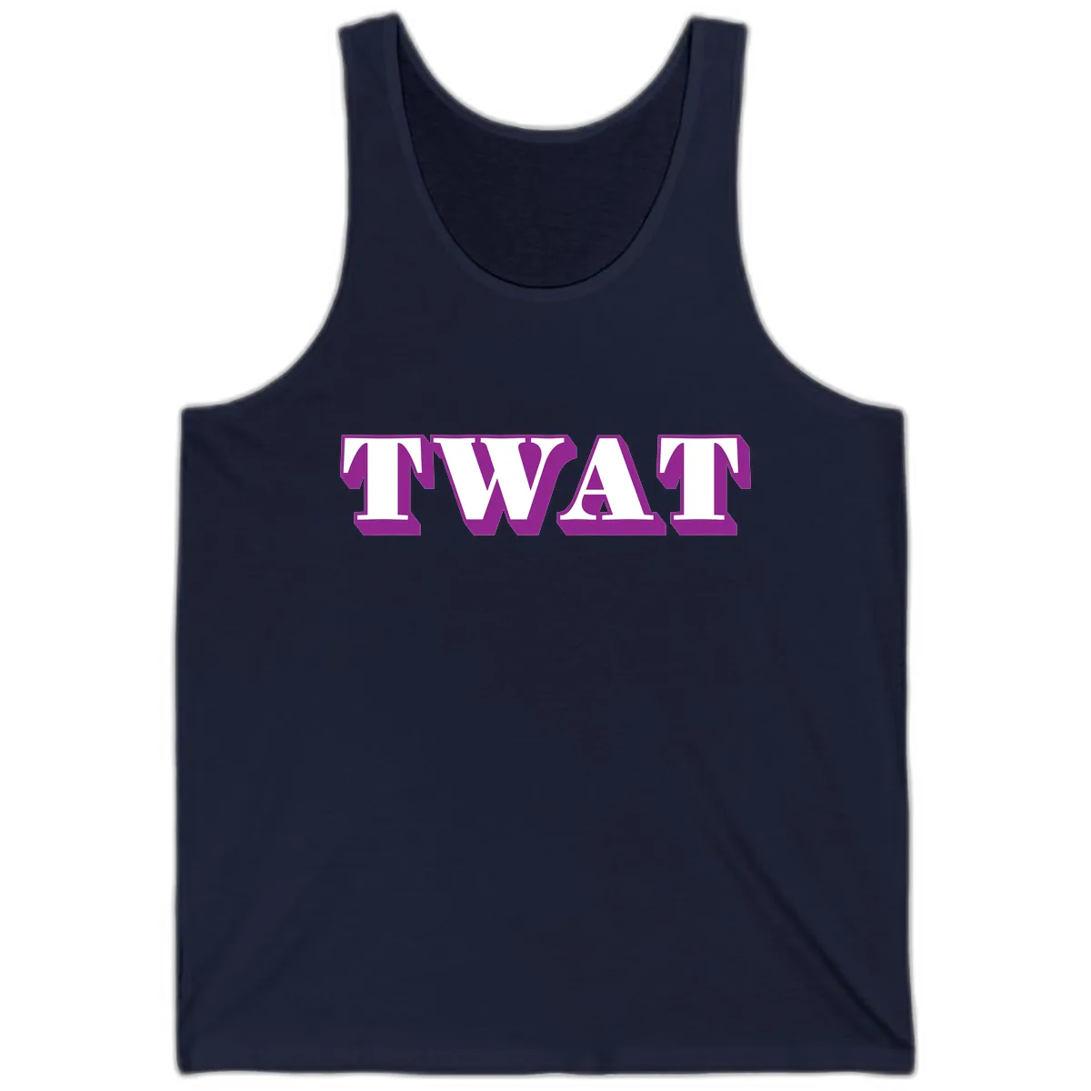 TWAT Bold Purple Typography Tank in Navy