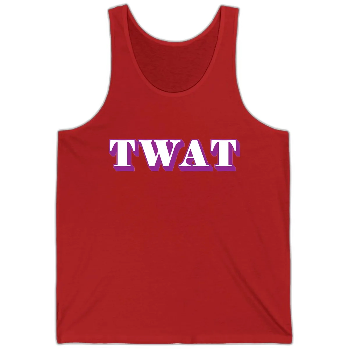 TWAT Bold Purple Typography Tank in Red