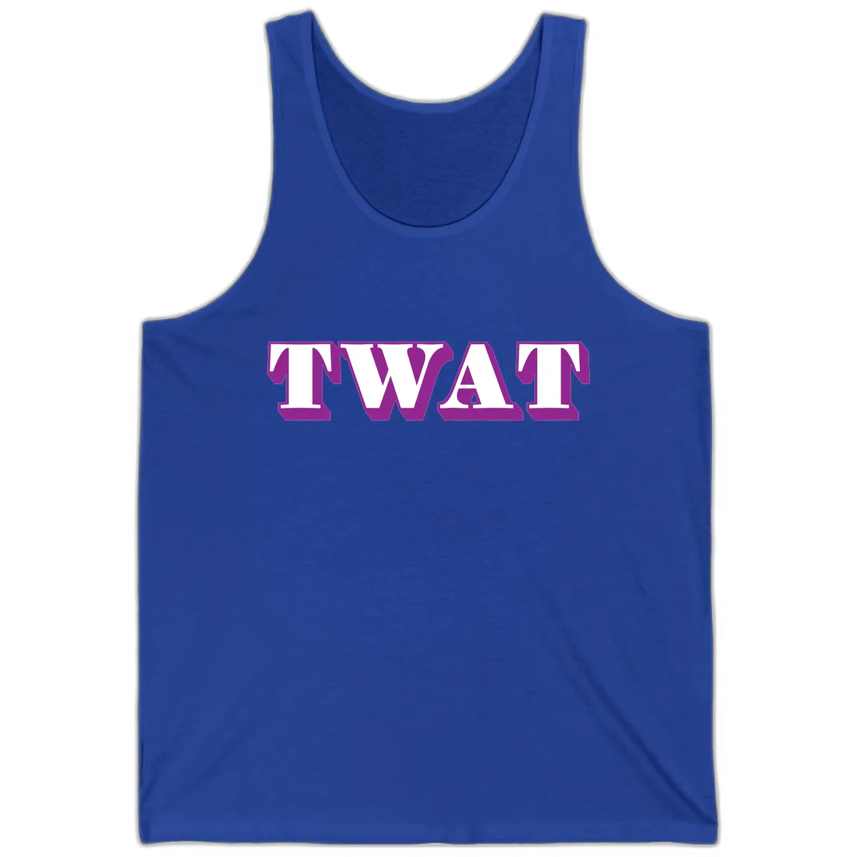 TWAT Bold Purple Typography Tank in True Royal
