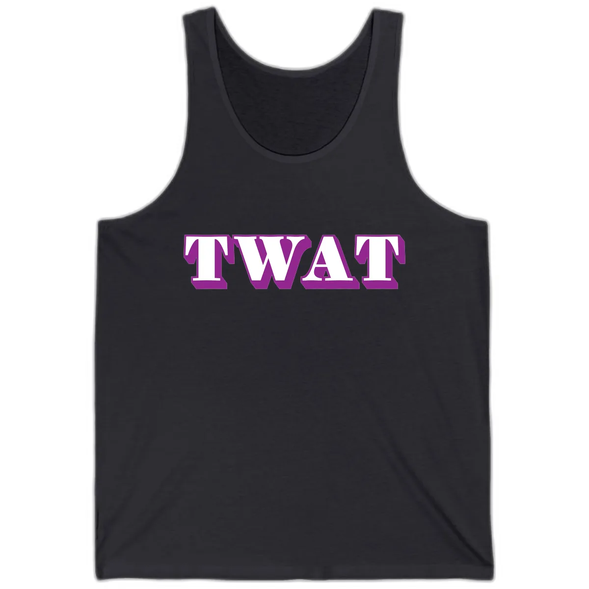TWAT Bold Purple Typography Tank in Dark Grey