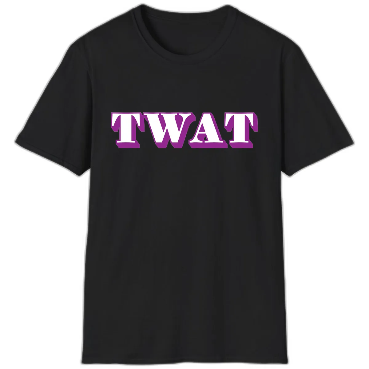 TWAT Bold Purple Typography T-Shirt in Black