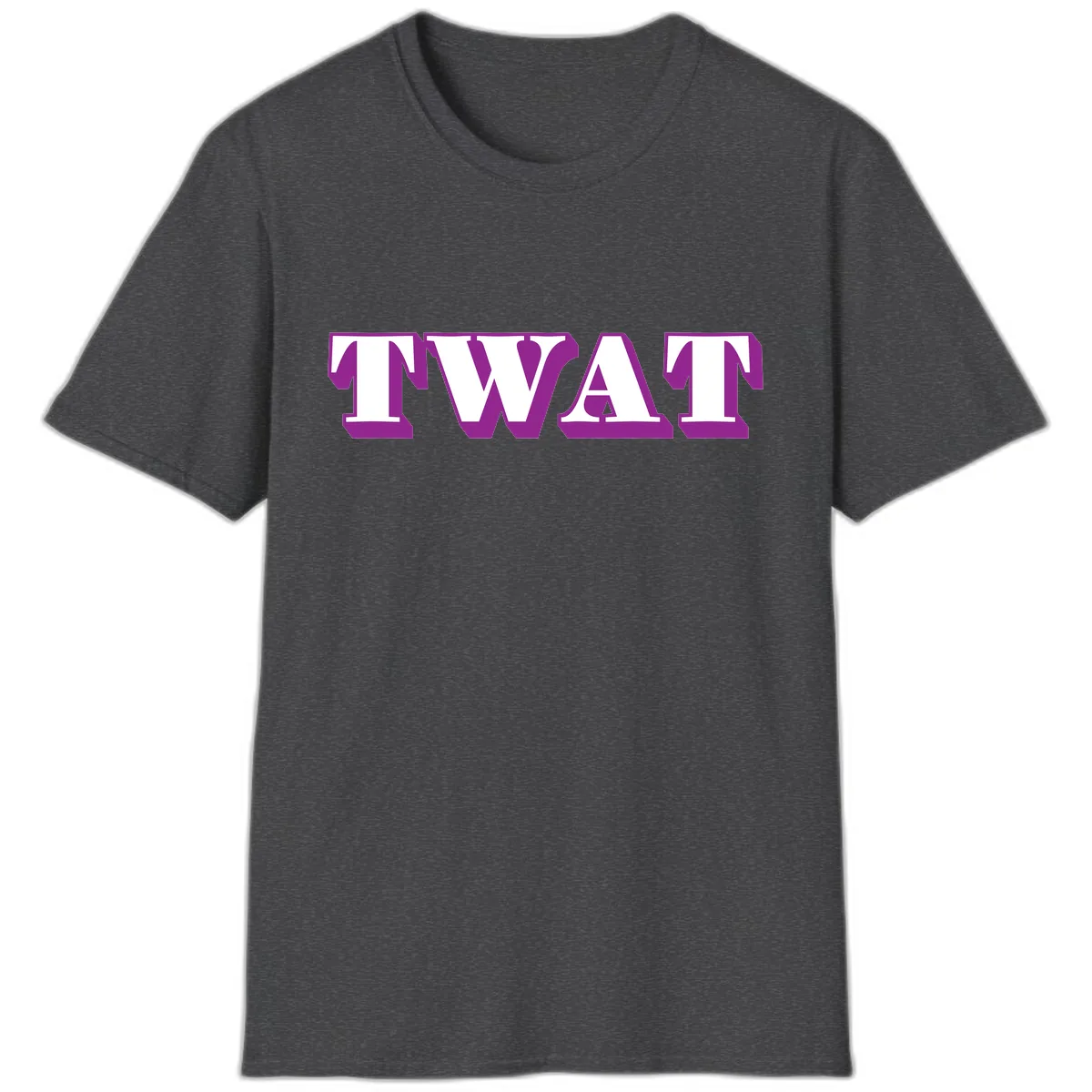 TWAT Bold Purple Typography T-Shirt in Dark Heather