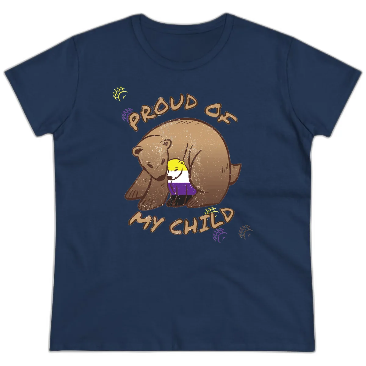 Proud As Child Ladies Tee in Navy