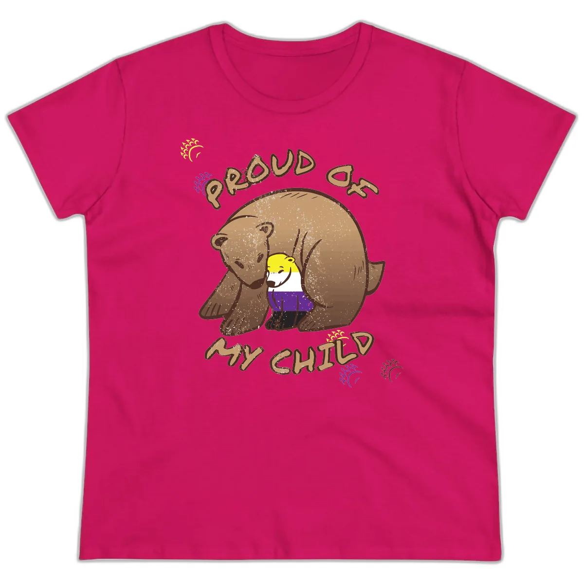 Proud As Child Ladies Tee in Heliconia