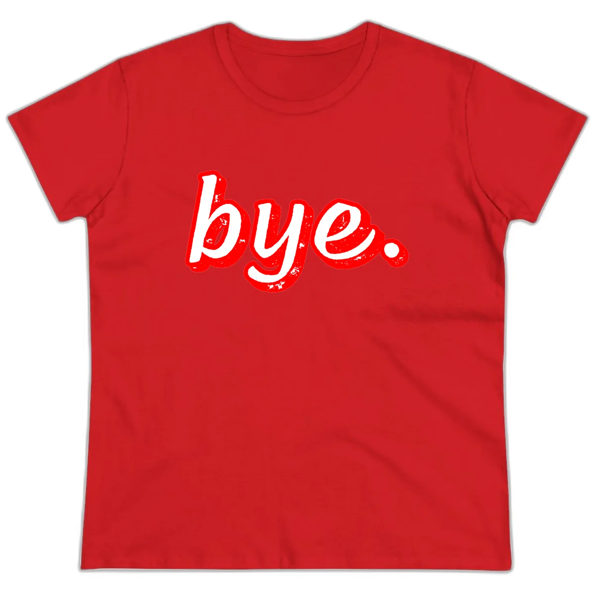 Bye. Graffiti Style Farewell Ladies Tee in Red