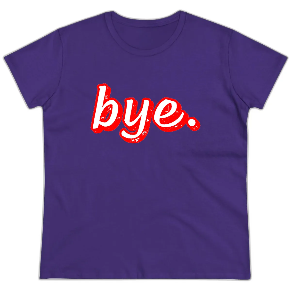 Bye. Graffiti Style Farewell Ladies Tee in Purple