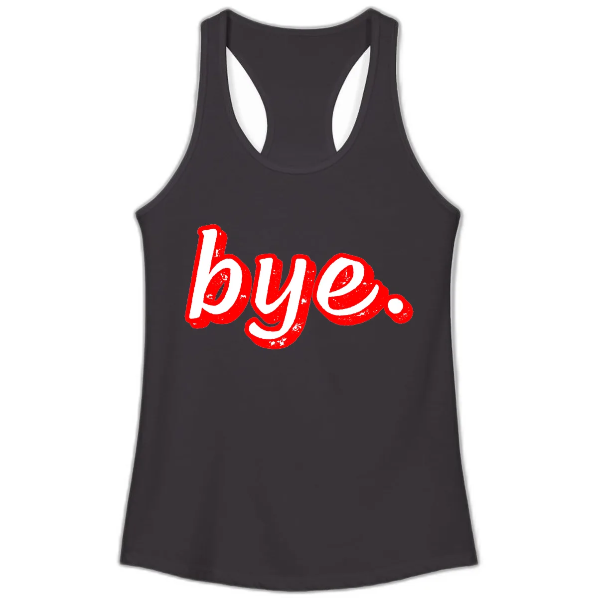 Bye. Graffiti Style Farewell Ladies Tank in Black