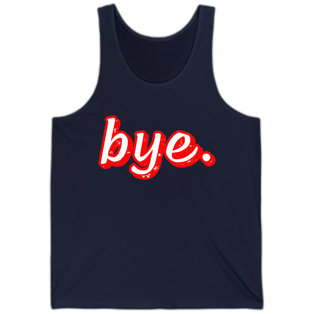 Bye. Graffiti Style Farewell Tank in Navy