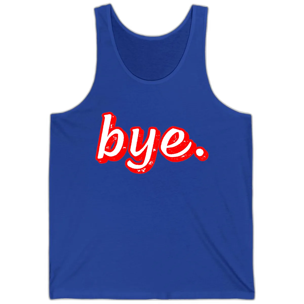 Bye. Graffiti Style Farewell Tank in True Royal