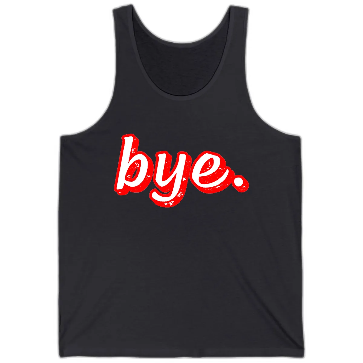 Bye. Graffiti Style Farewell Tank in Dark Grey