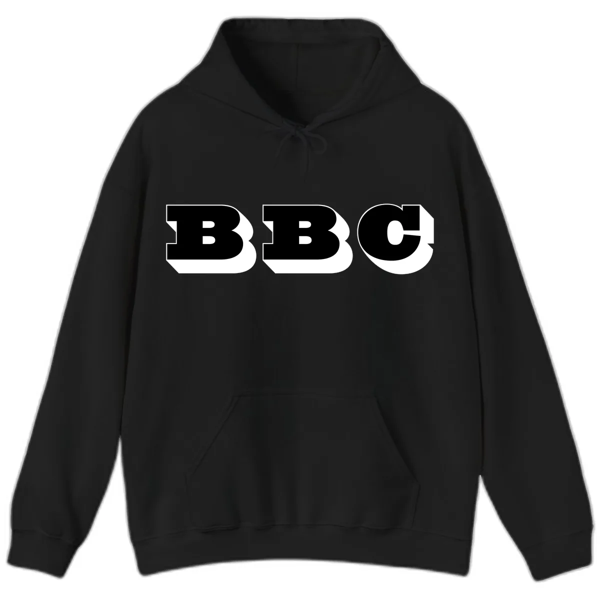 BBC Bold Typography Design Hoodie in Black
