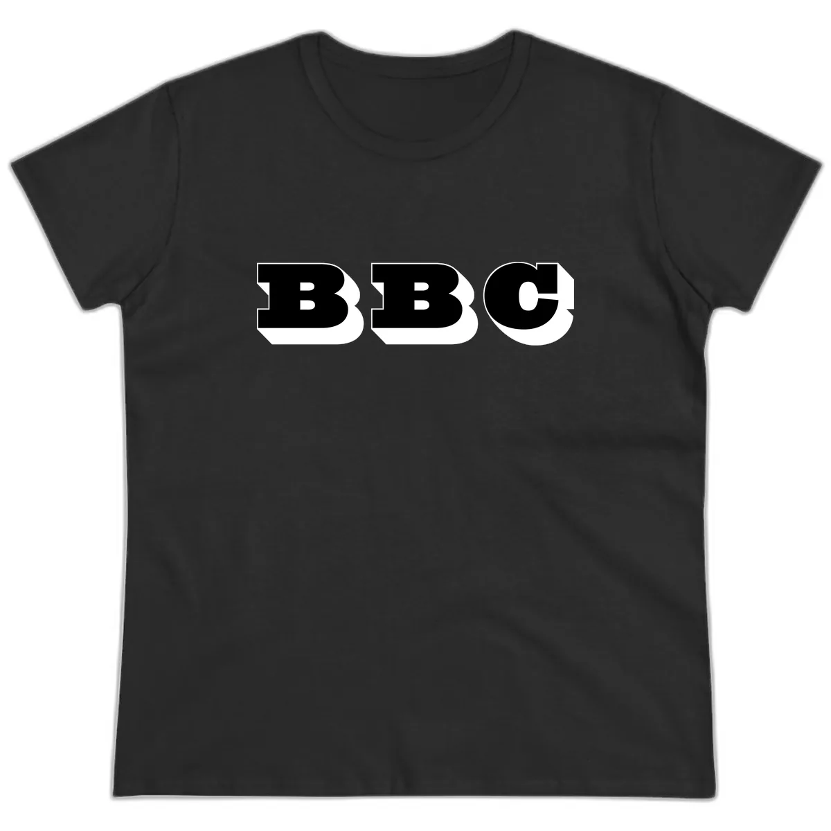 BBC Bold Typography Design Ladies Tee in Black