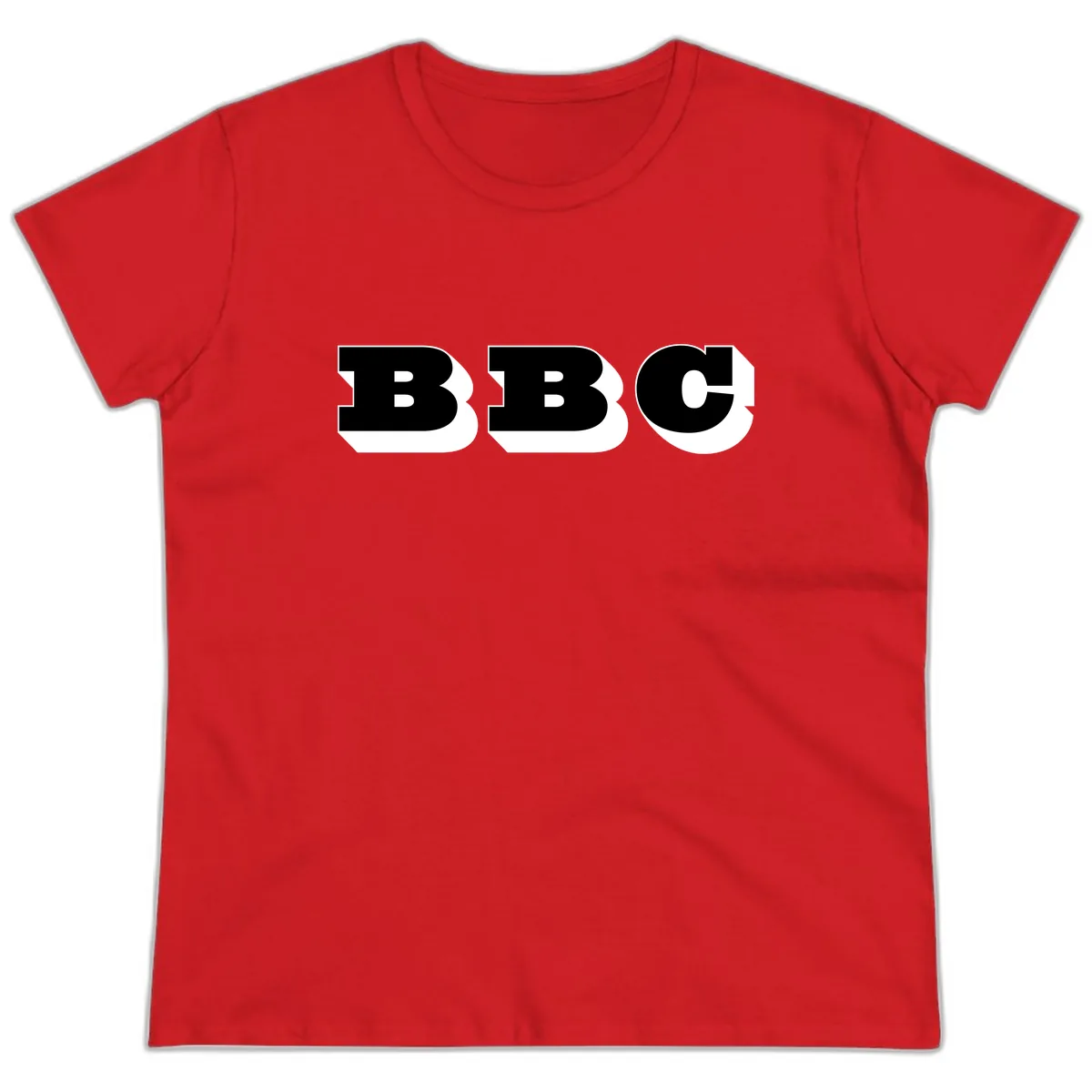 BBC Bold Typography Design Ladies Tee in Red
