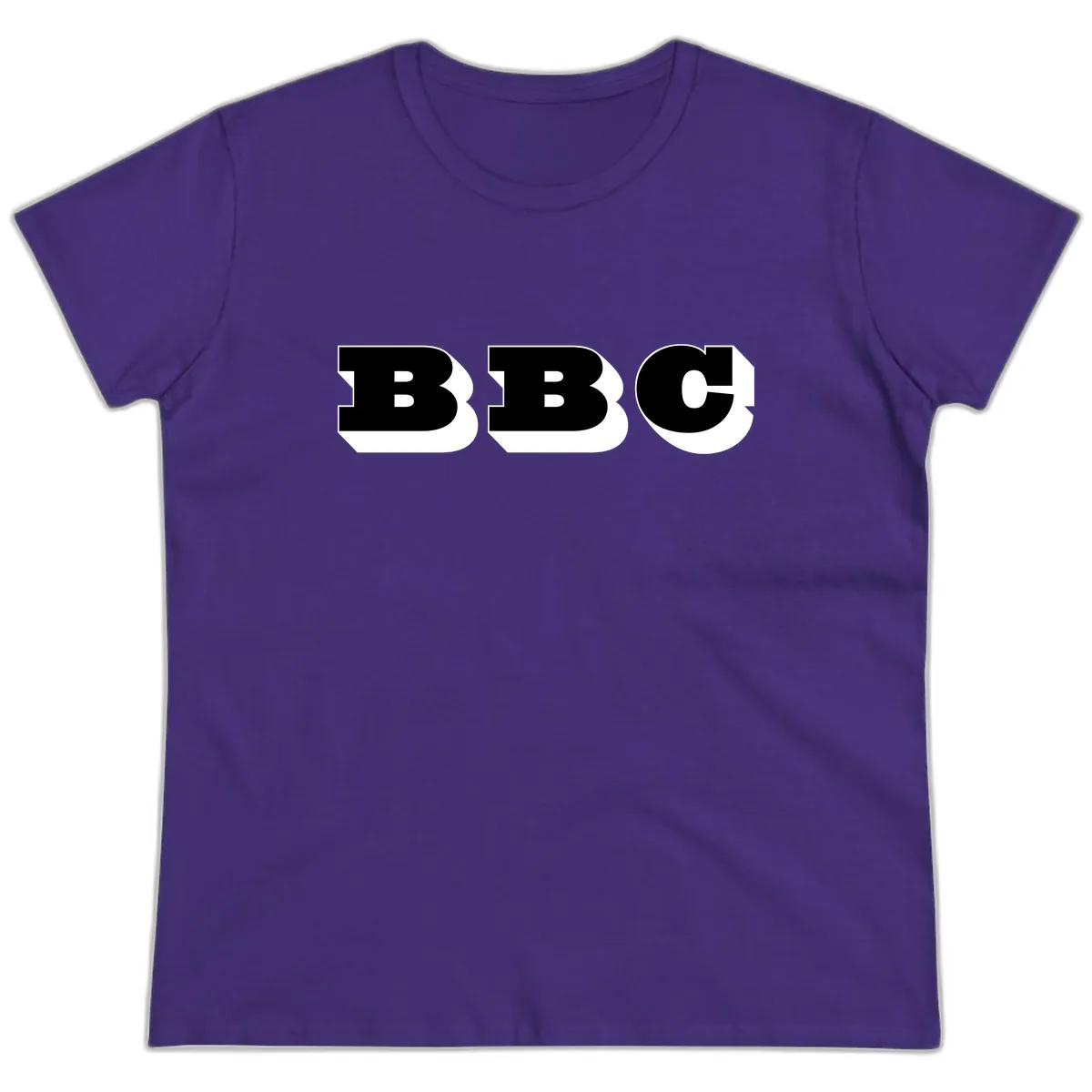 BBC Bold Typography Design Ladies Tee in Purple