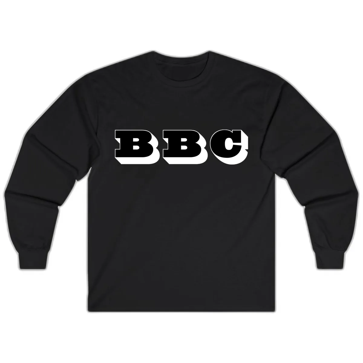 BBC Bold Typography Design Long Sleeve in Black