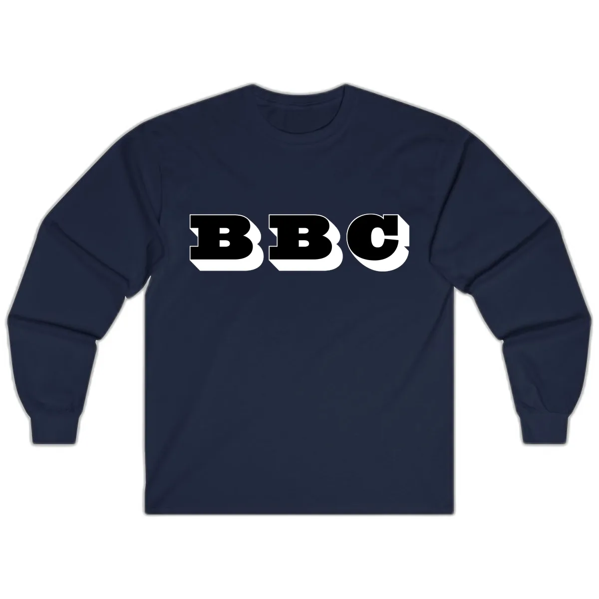BBC Bold Typography Design Long Sleeve in Navy