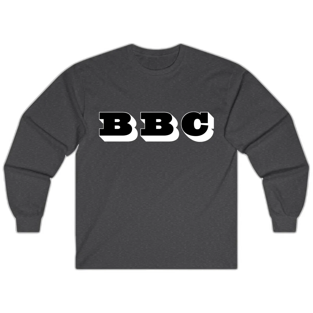 BBC Bold Typography Design Long Sleeve in Dark Heather