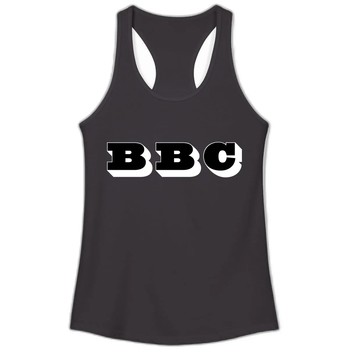 BBC Bold Typography Design Ladies Tank in Black