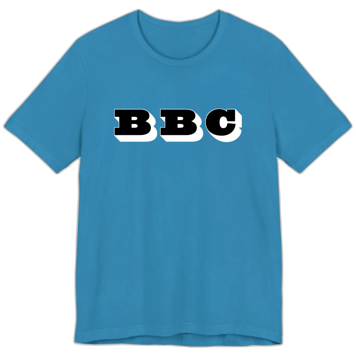 BBC Bold Typography Design Premium T-Shirt in Aqua