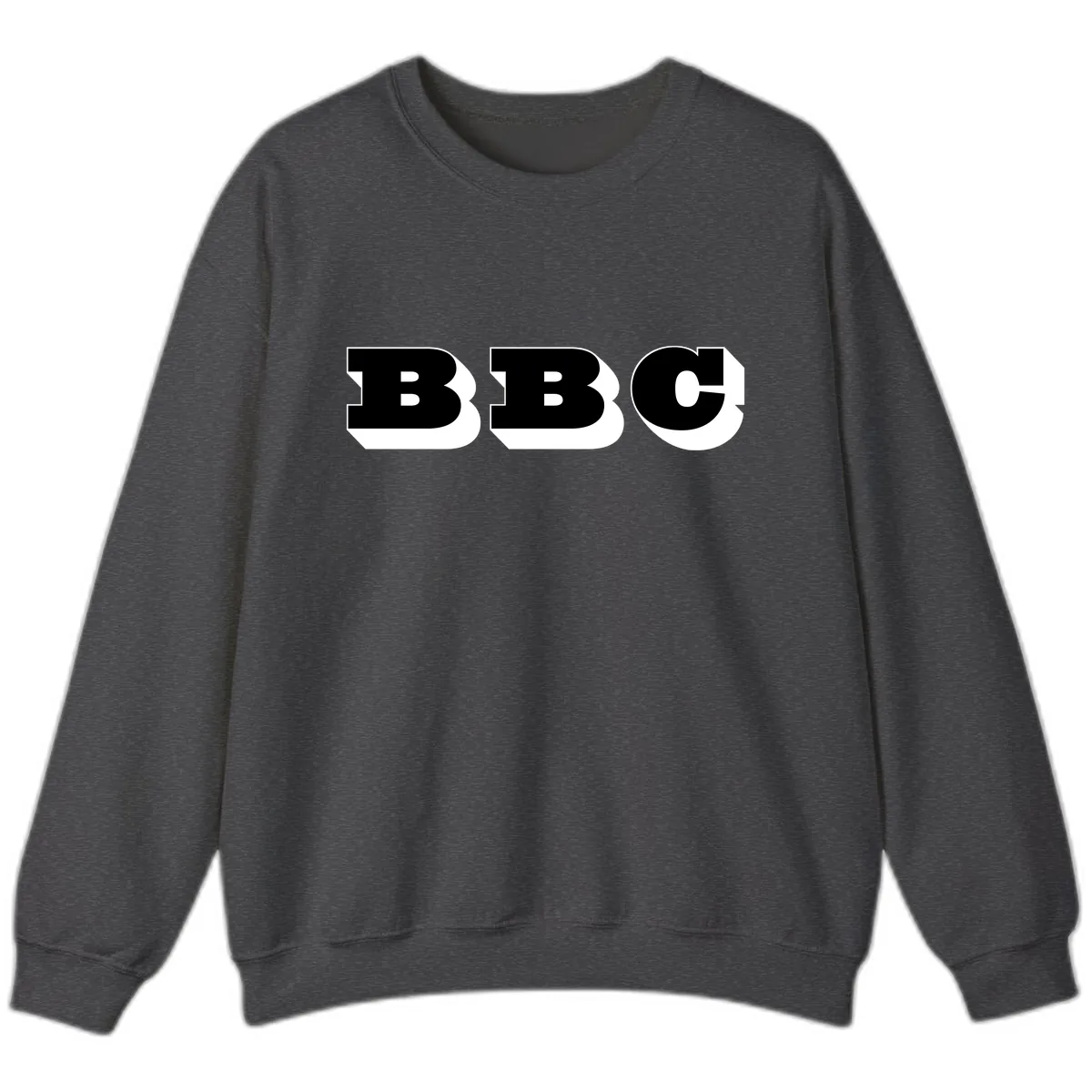 BBC Bold Typography Design Sweatshirt in Dark Heather