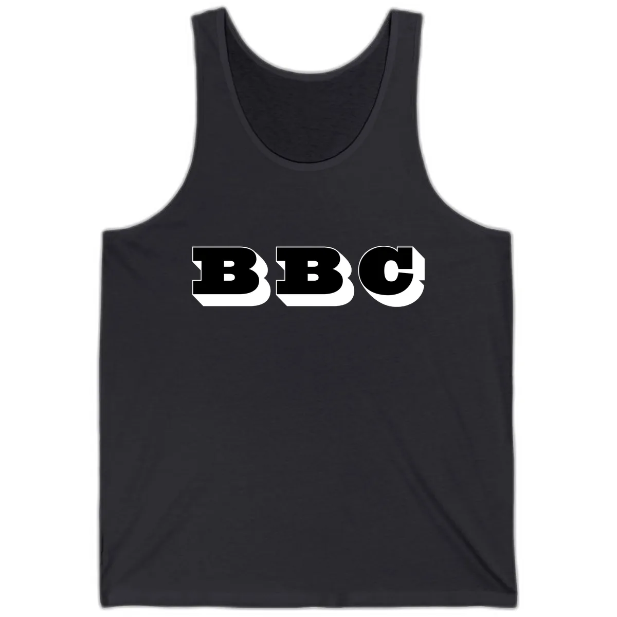 BBC Bold Typography Design Tank in Dark Grey