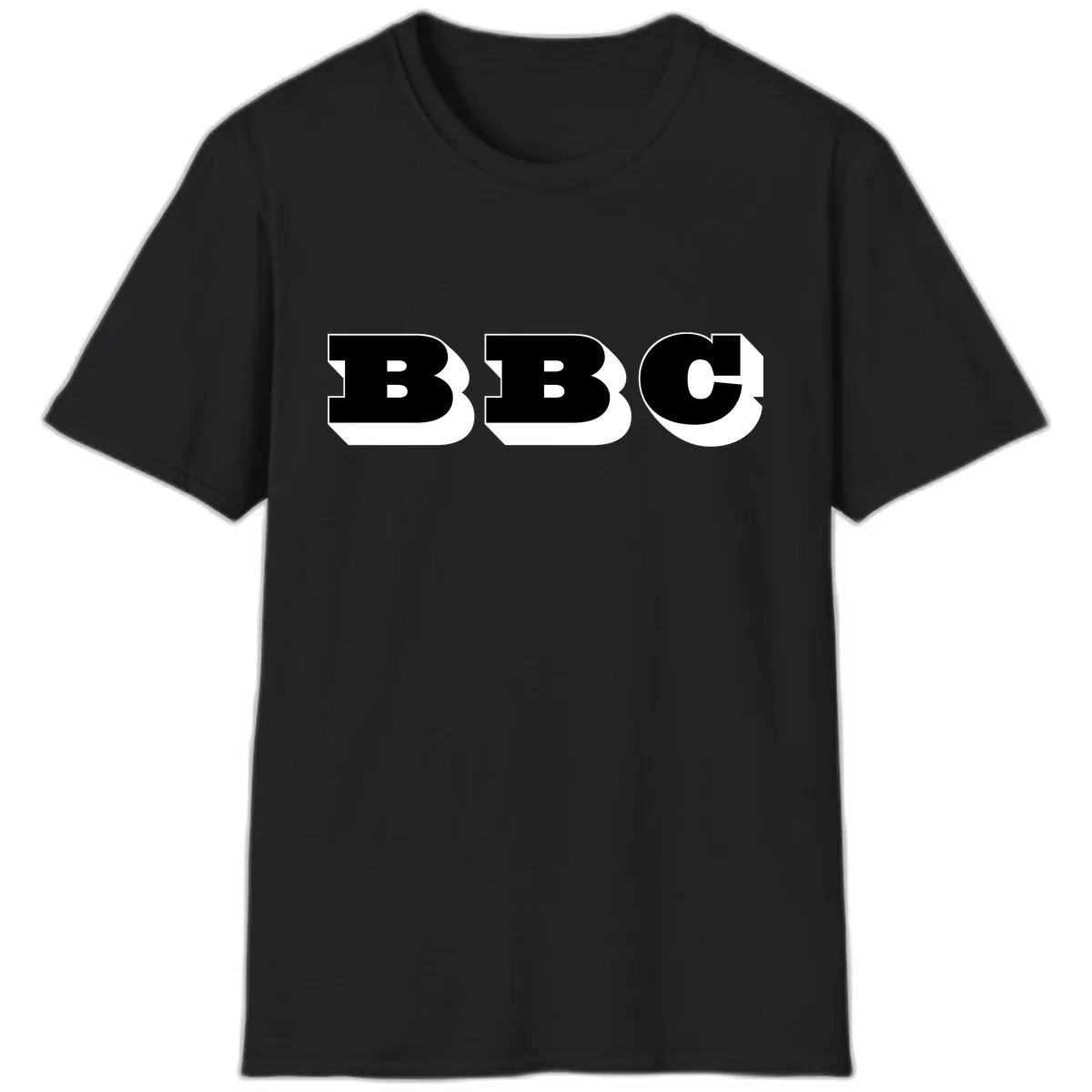 BBC Bold Typography Design T-Shirt in Black