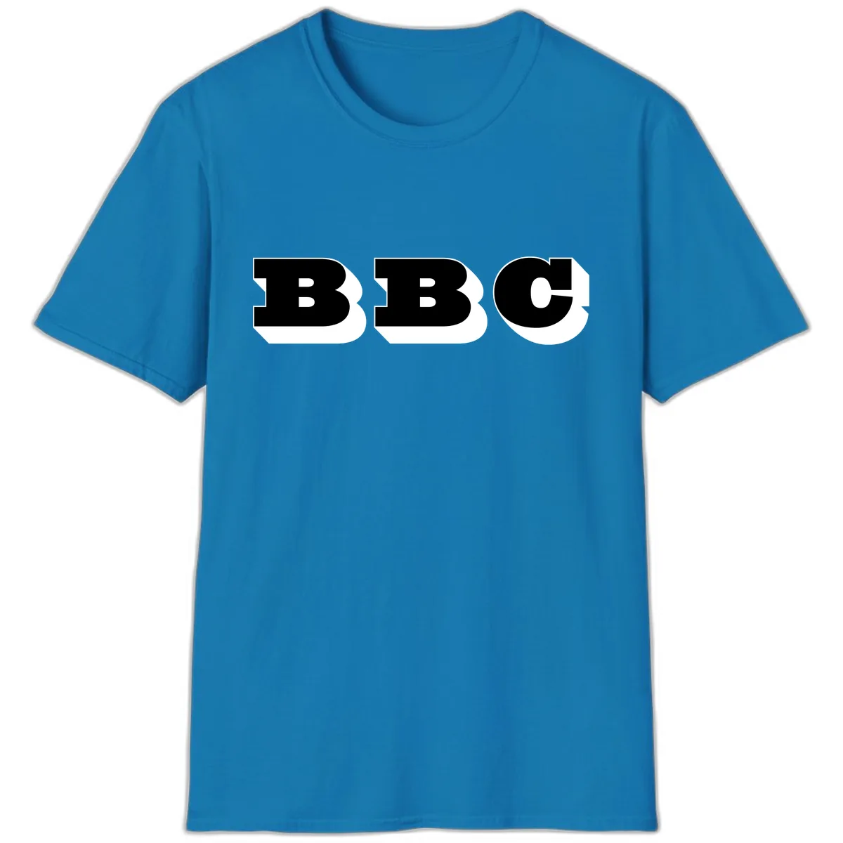 BBC Bold Typography Design T-Shirt in Sapphire