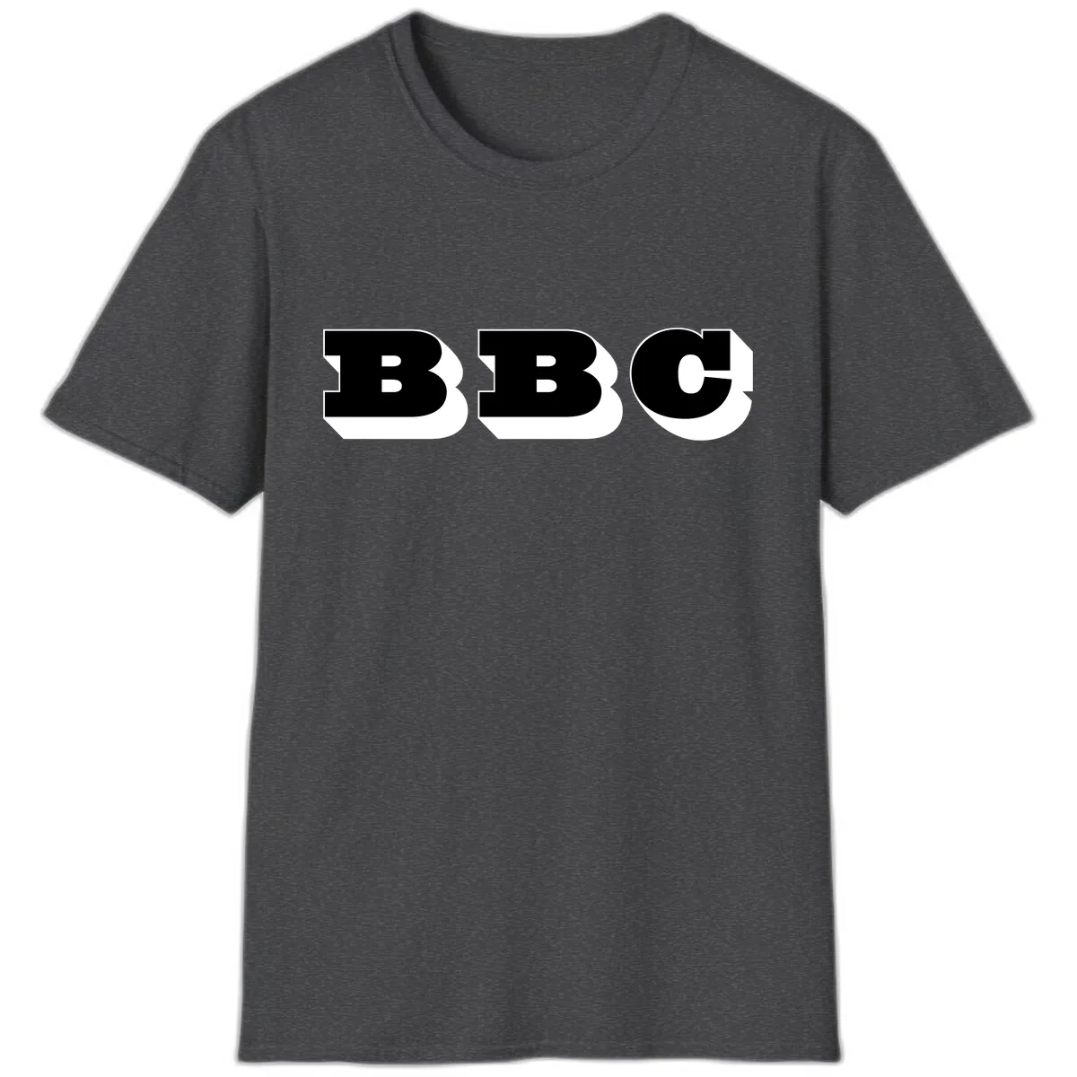 BBC Bold Typography Design T-Shirt in Dark Heather