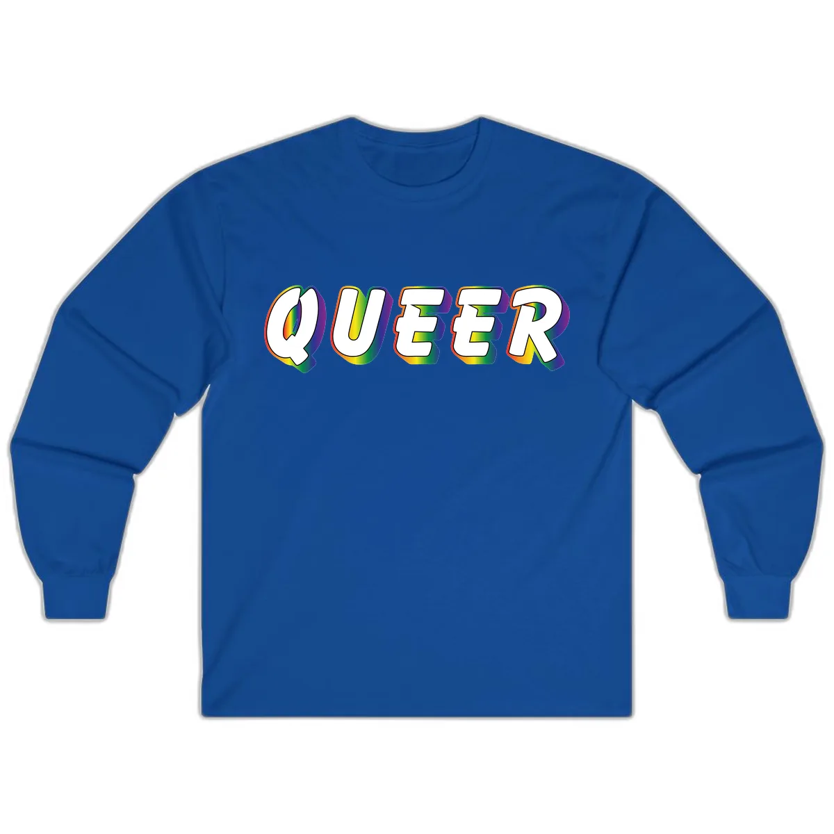 Queer Pride Rainbow Letter Design Long Sleeve in Royal
