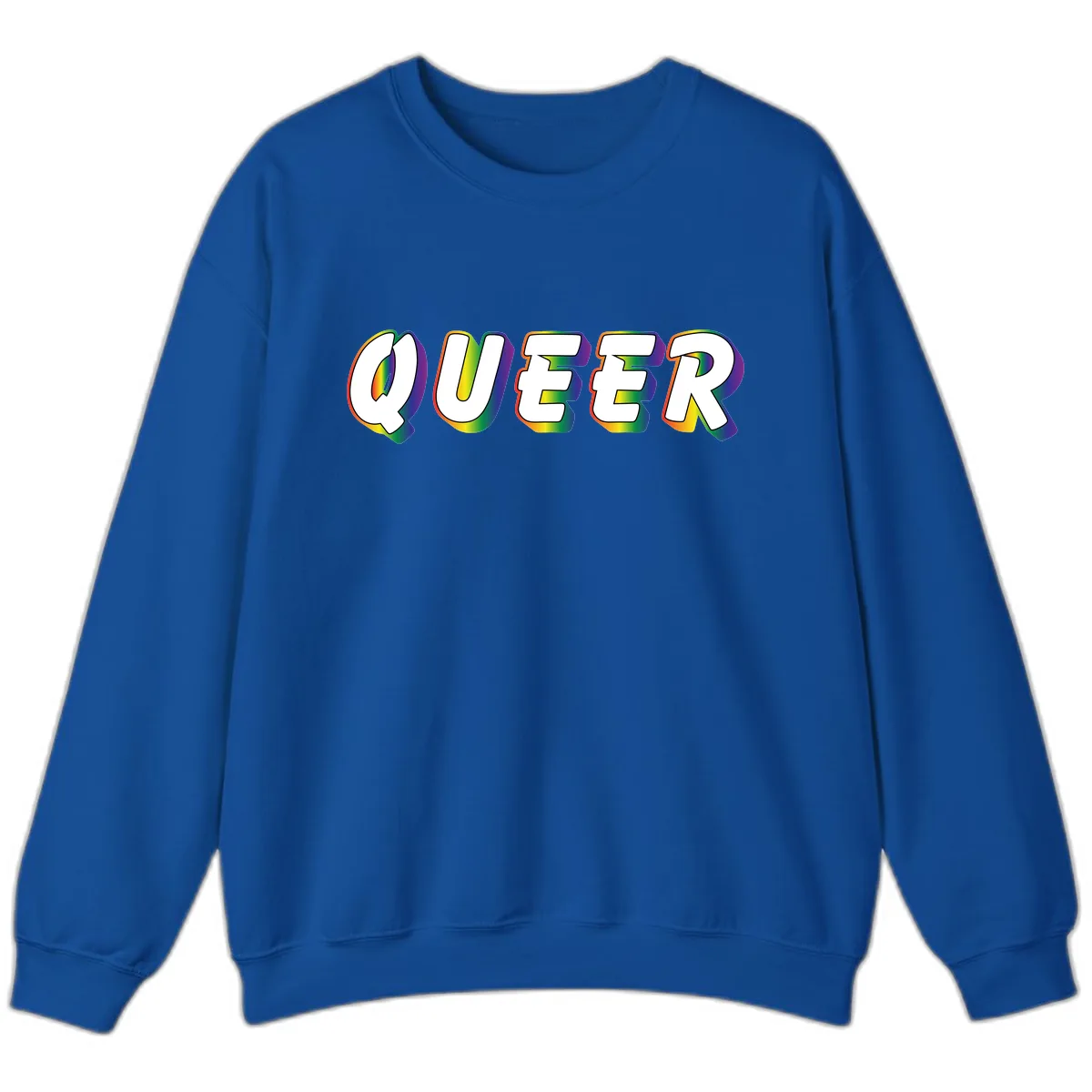 Queer Pride Rainbow Letter Design Sweatshirt in Royal