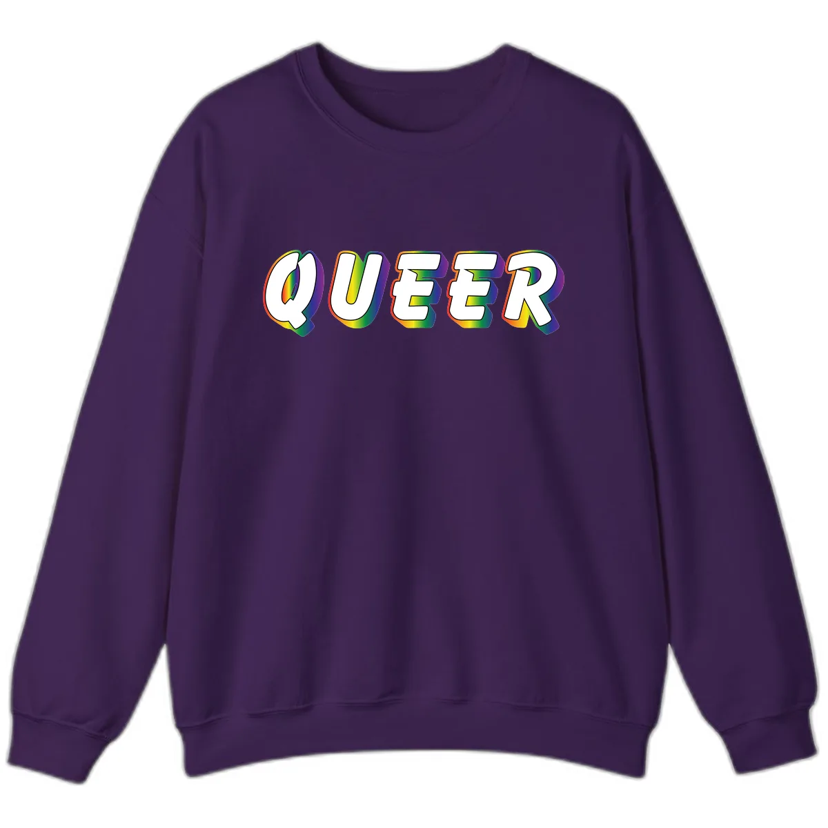 Queer Pride Rainbow Letter Design Sweatshirt in Purple