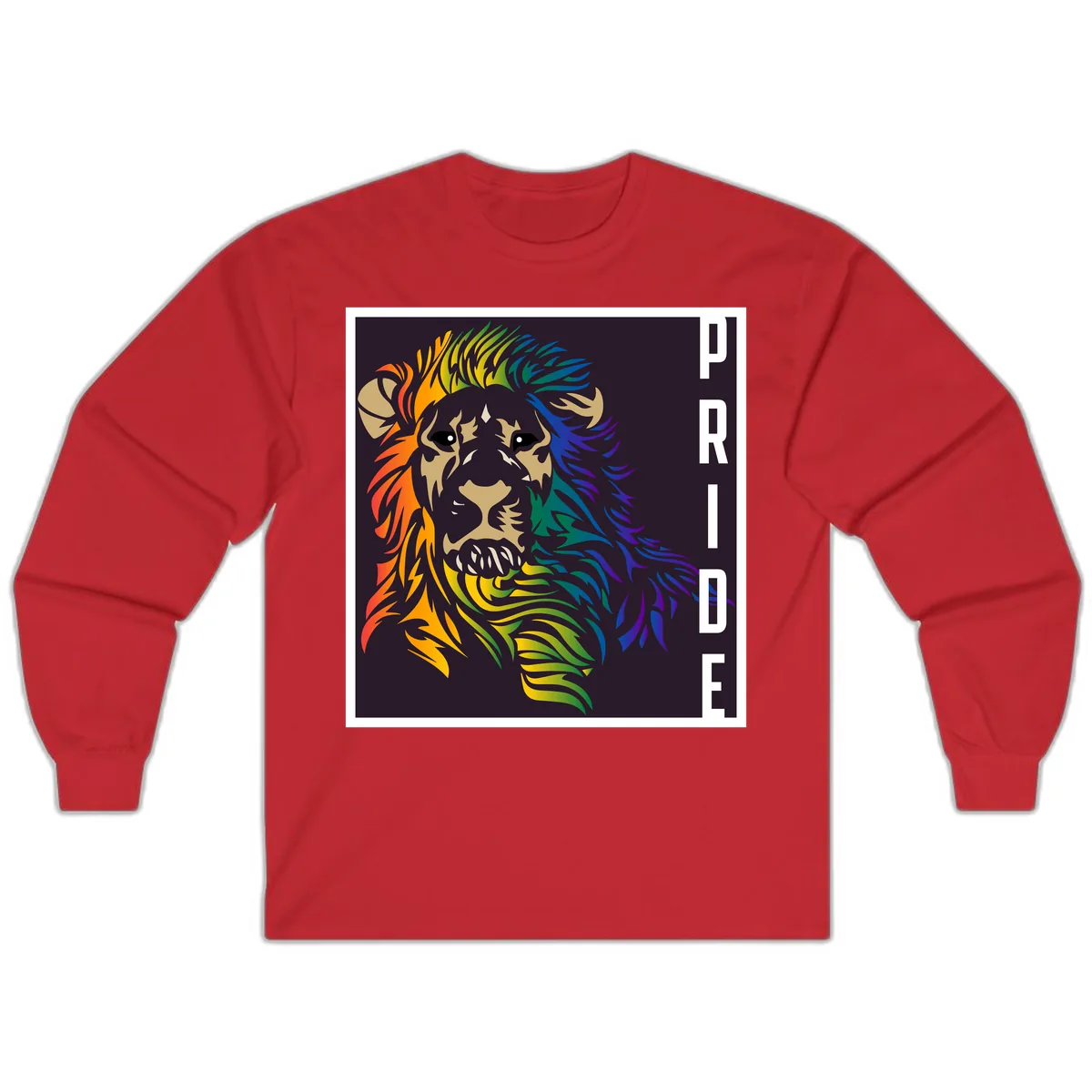 Rainbow Pride Lion Long Sleeve in Red