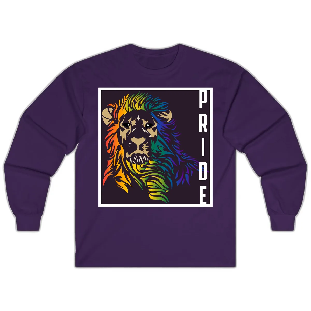 Rainbow Pride Lion Long Sleeve in Purple
