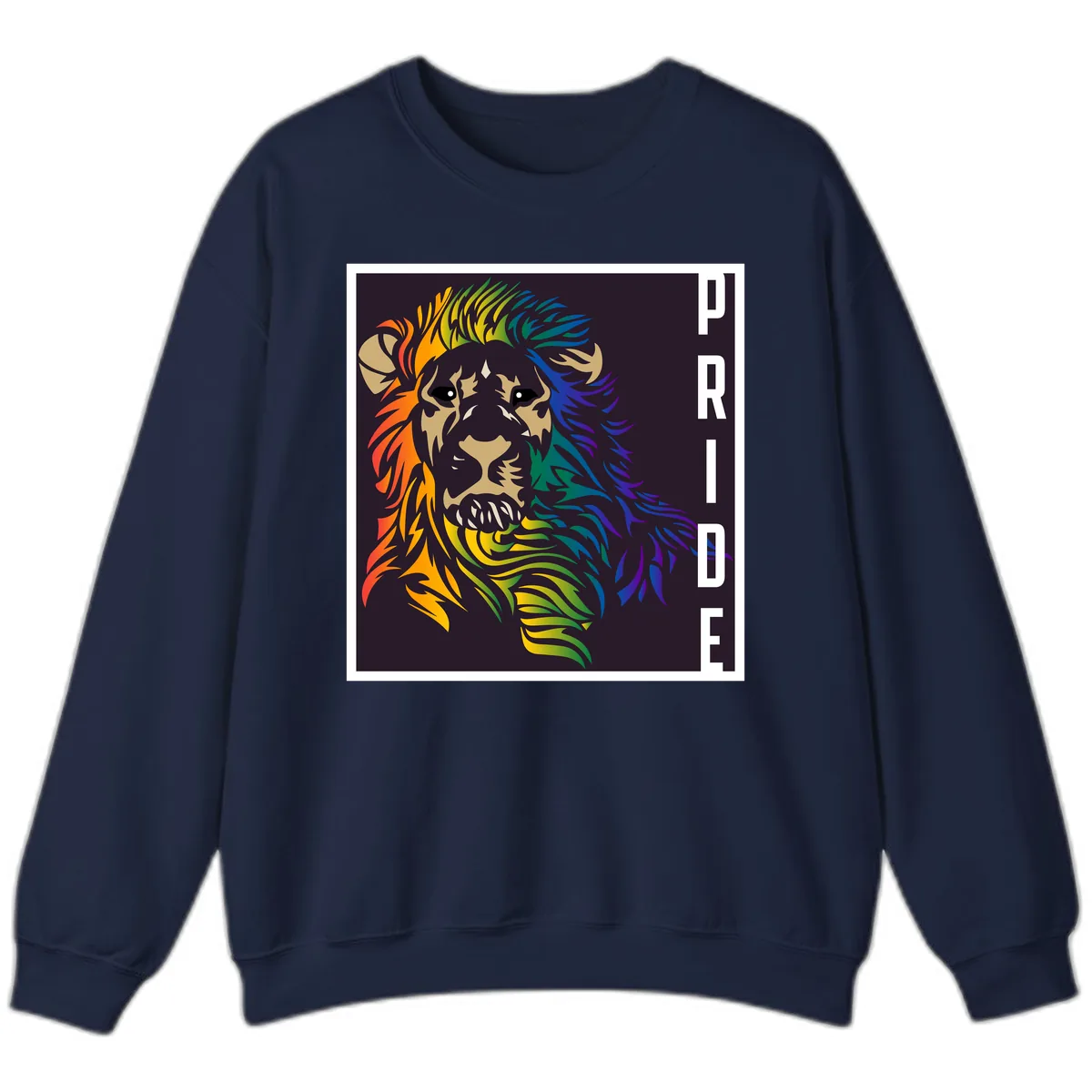 Rainbow Pride Lion Sweatshirt in Navy