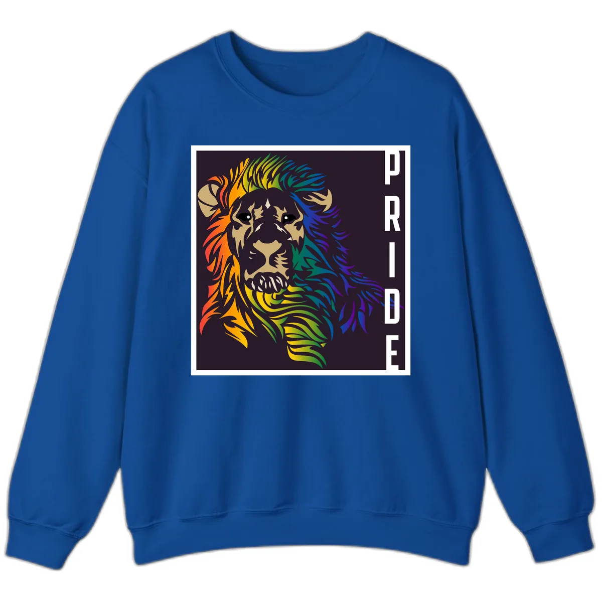 Rainbow Pride Lion Sweatshirt in Royal