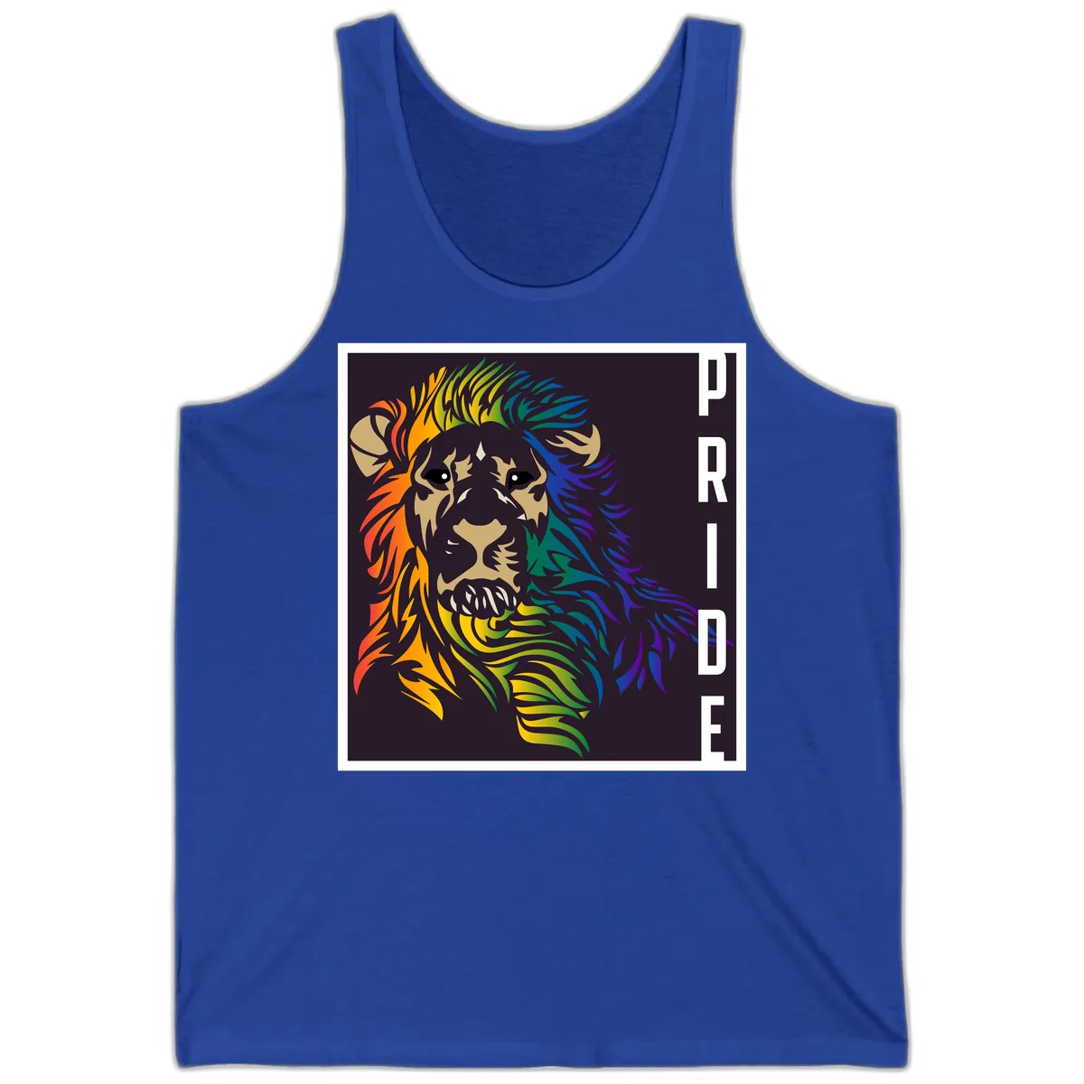 Rainbow Pride Lion Tank in True Royal
