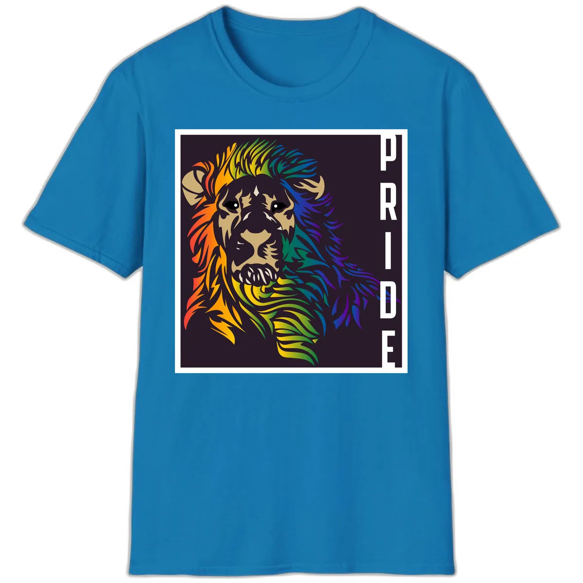 Rainbow Pride Lion T-Shirt in Sapphire