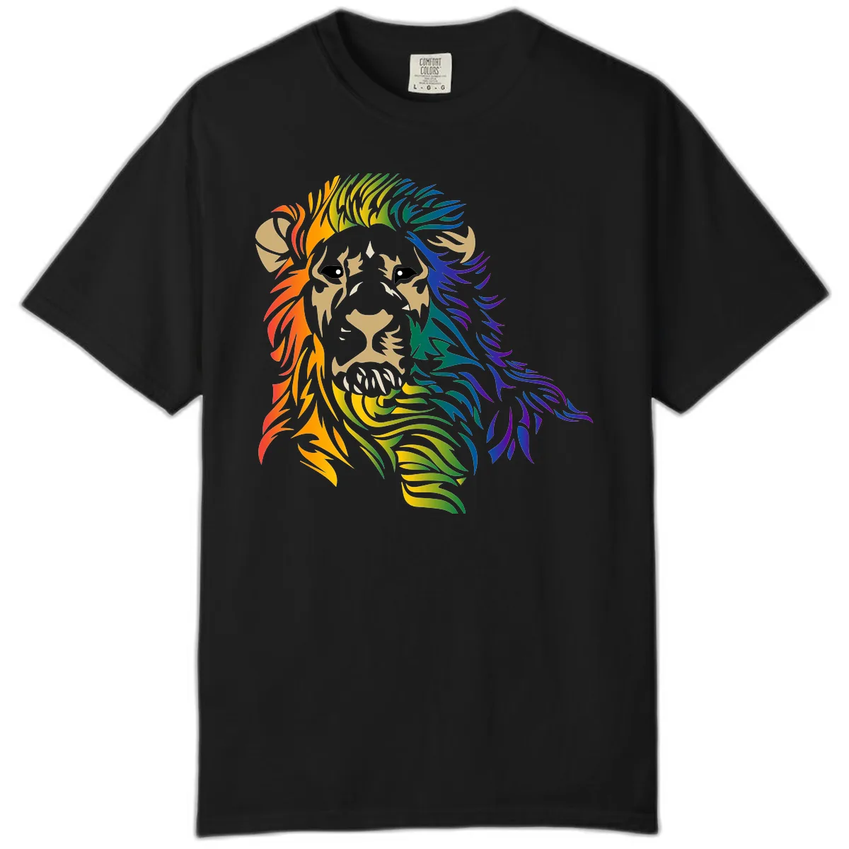 Rainbow Lion Pride Comfort Color in Black