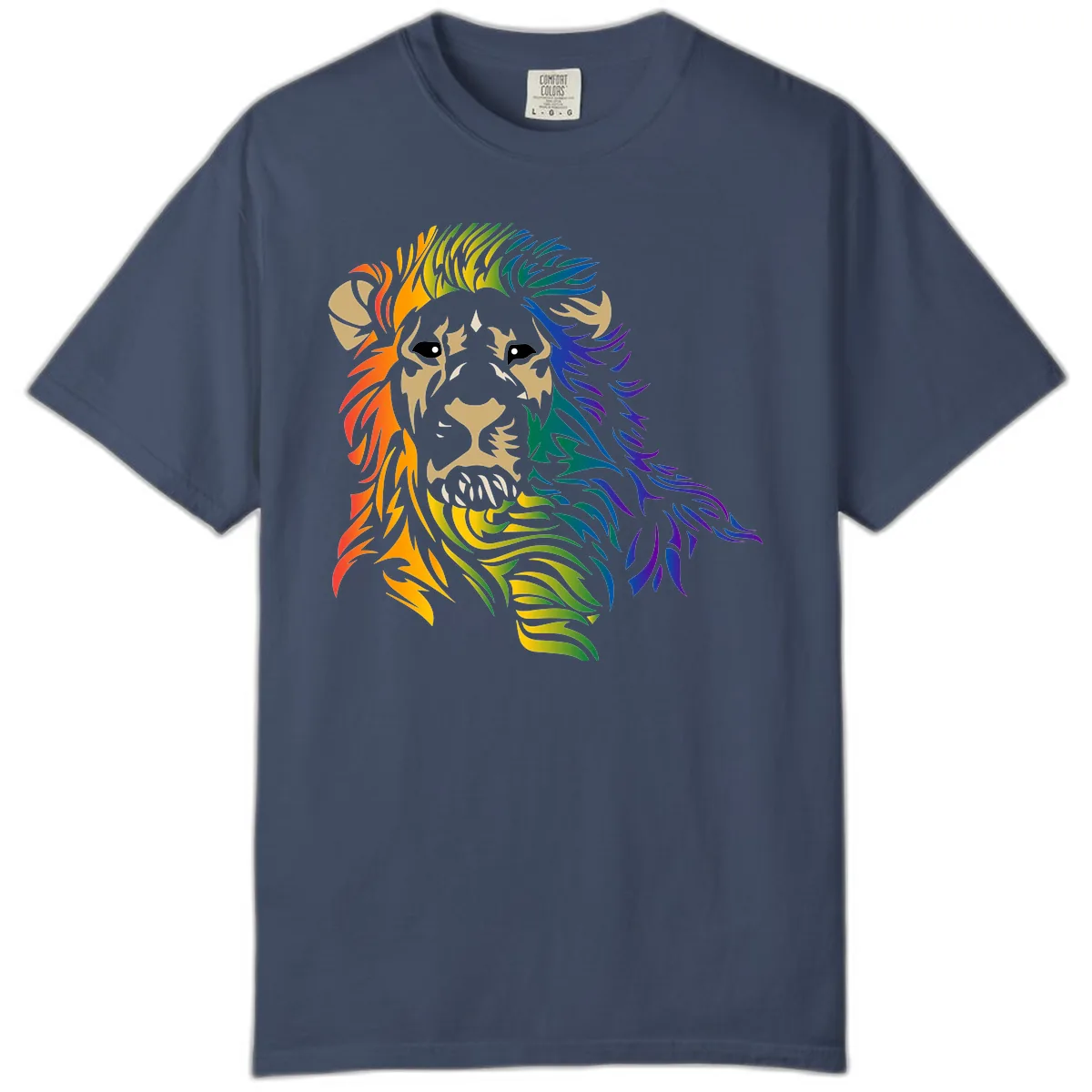 Rainbow Lion Pride Comfort Color in Midnight