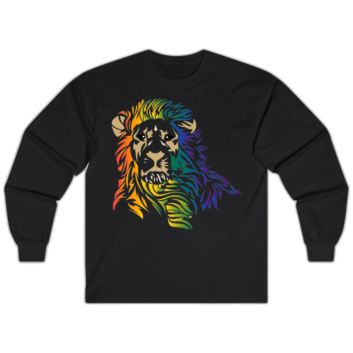 Rainbow Lion Pride Long Sleeve in Black