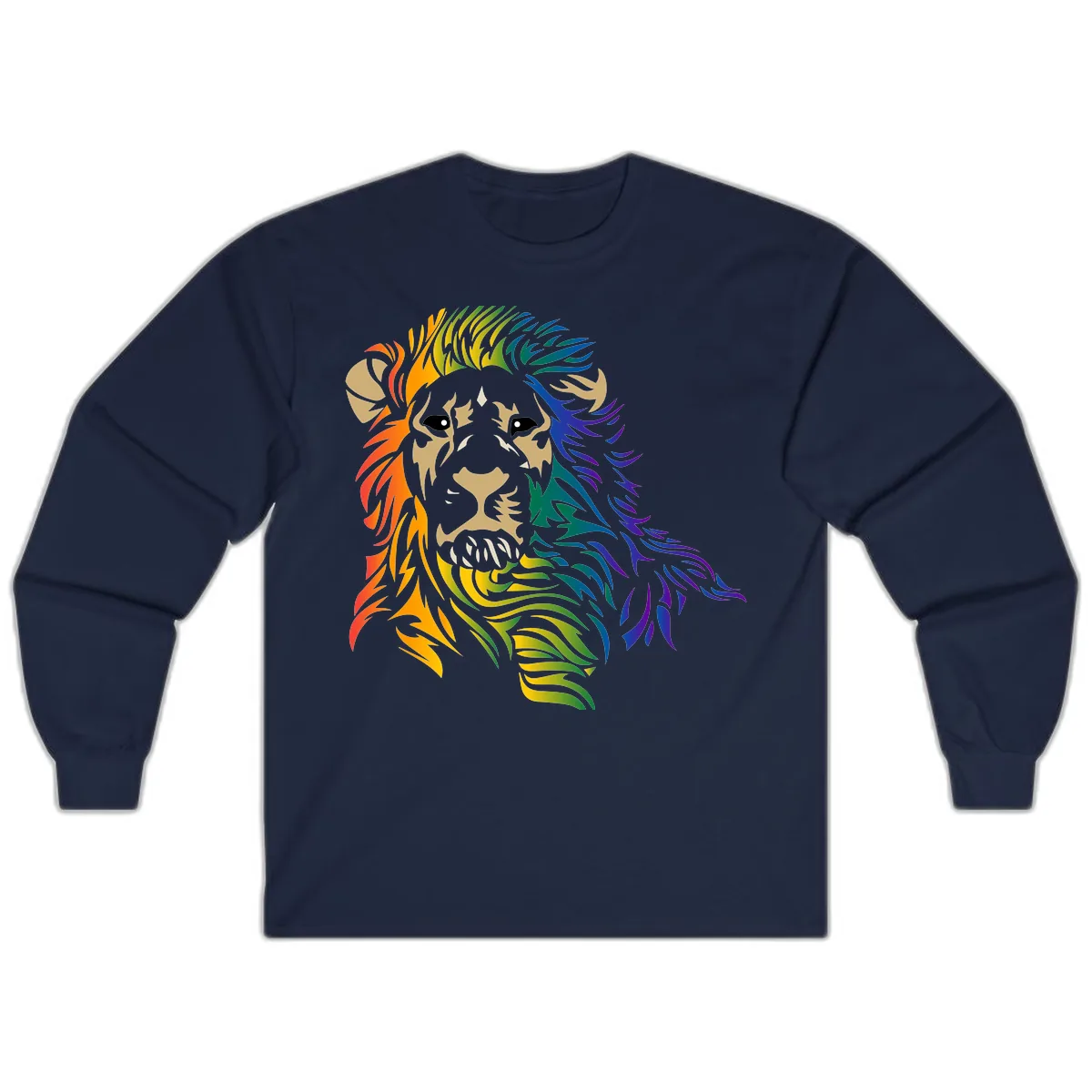Rainbow Lion Pride Long Sleeve in Navy